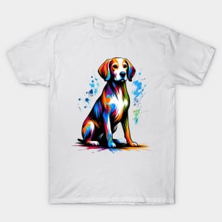 Vibrant Abstract Drever in Colorful Splash Art T-Shirt